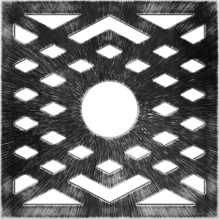 Ekena Millwork Chevron Architectural Grade PVC Pierced Ceiling Medallion, Antiqued Pewter, 24"OD x 6 1/4"ID x 3/4"P CMPP24CHAPW